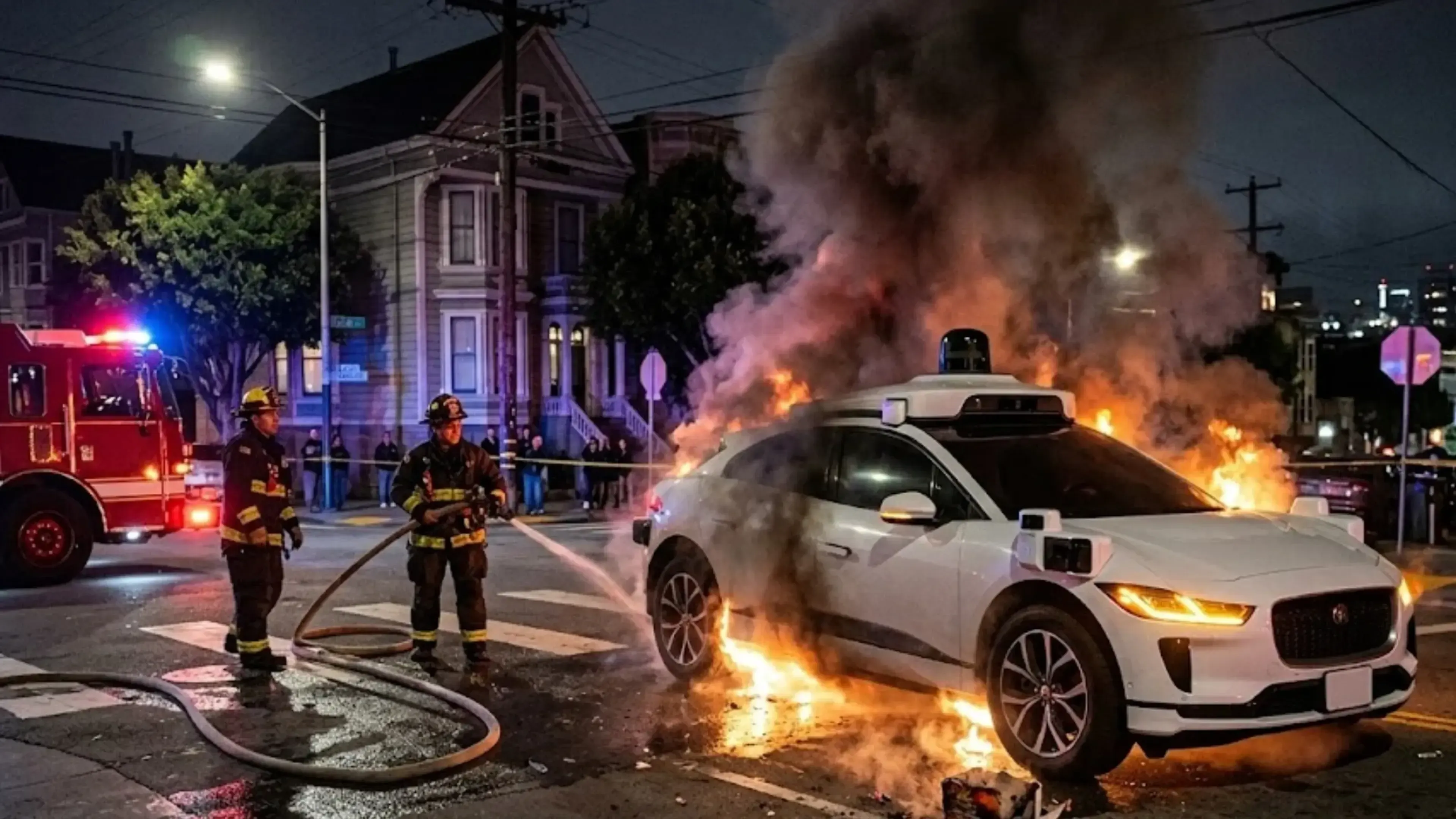 Un robotaxi de Waymo pasó sobre un fuego artificial, se incendió y expuso un fallo real de percepción y decisión en conducción autónoma.